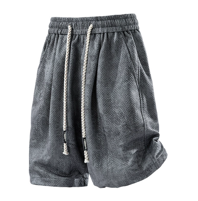 Men's plus-size tie-dye shorts new summer style loose fit sporty trendy casual pants -Gray